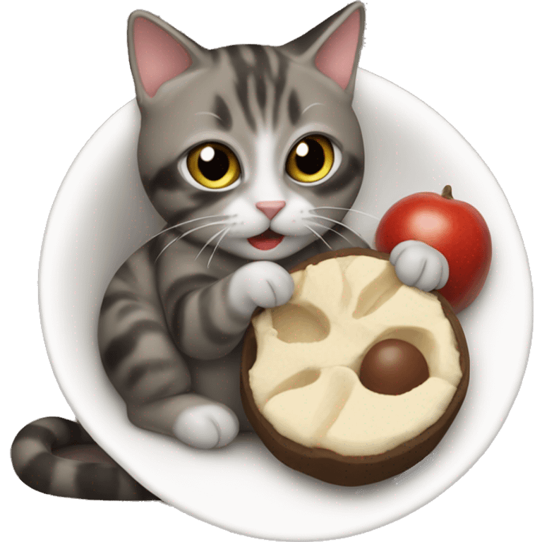 Cat eating buckeye emoji