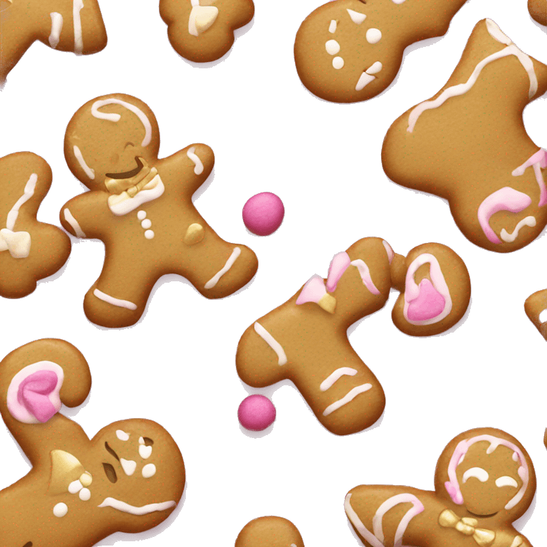 pink and gold gingerbread emoji