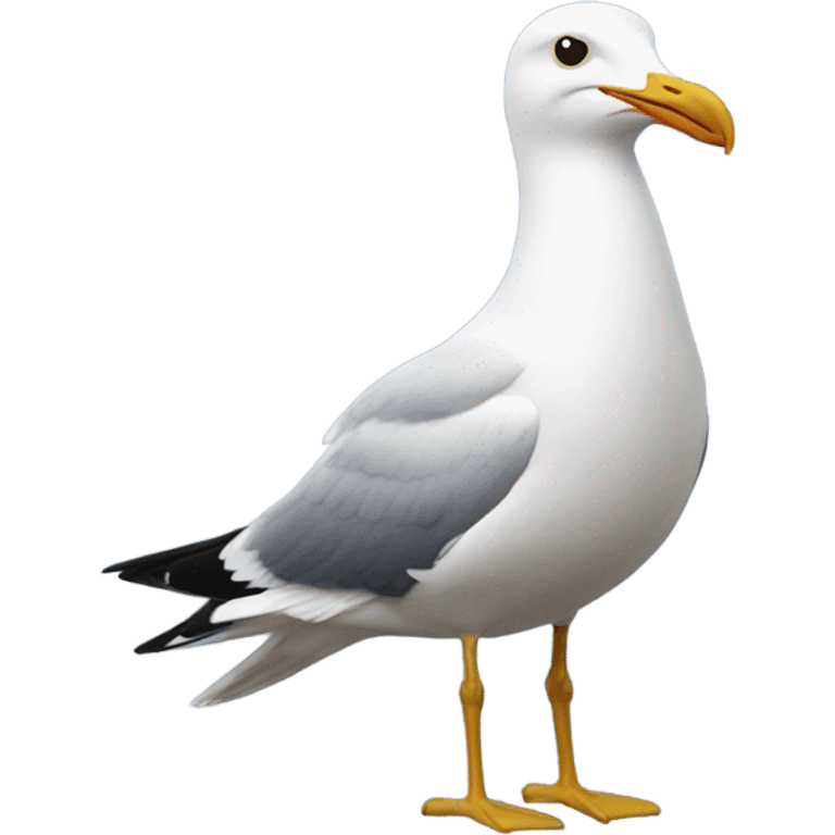 a seagull wearing a navy blue ball cap with G spelling on it  emoji