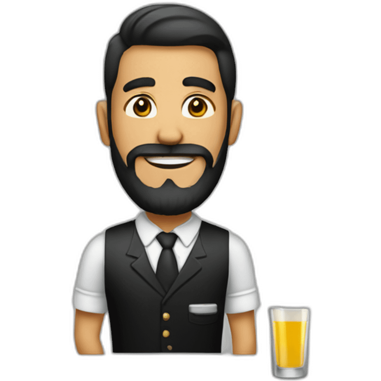 Bartender tatuado y barba  emoji