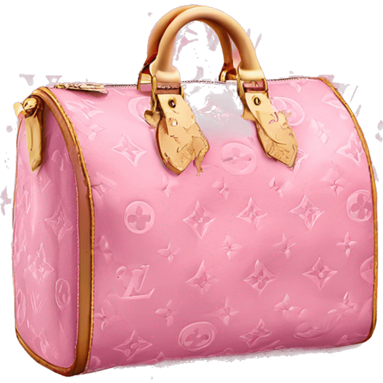 Pink Louis Vuitton bag with Louis Vuitton logo pattern  emoji