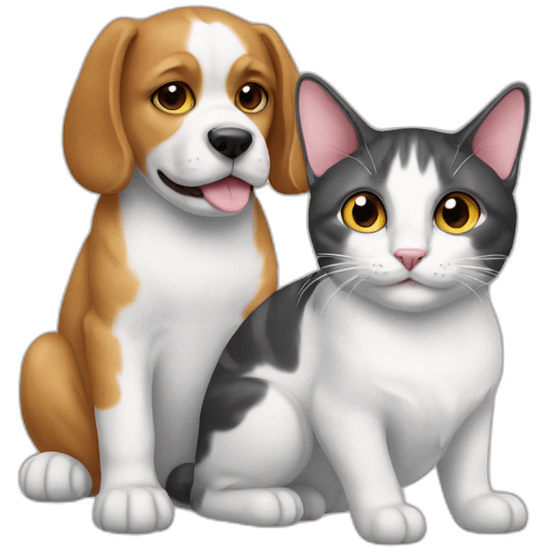 Cat on dog emoji