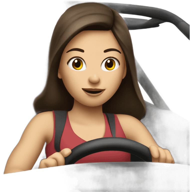 brunette-girl-roadster-car-driving emoji