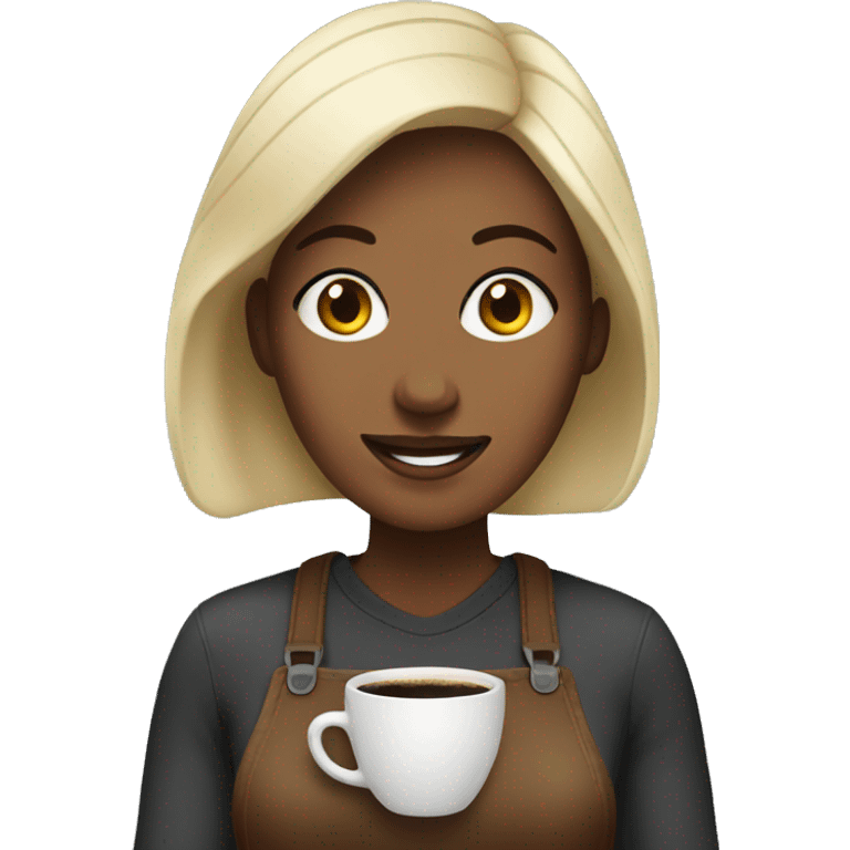 adult woman selling coffee emoji