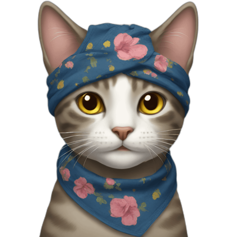 cat with a bandana emoji