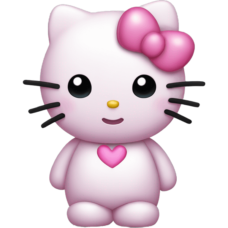 hello kitty with pink heart emoji