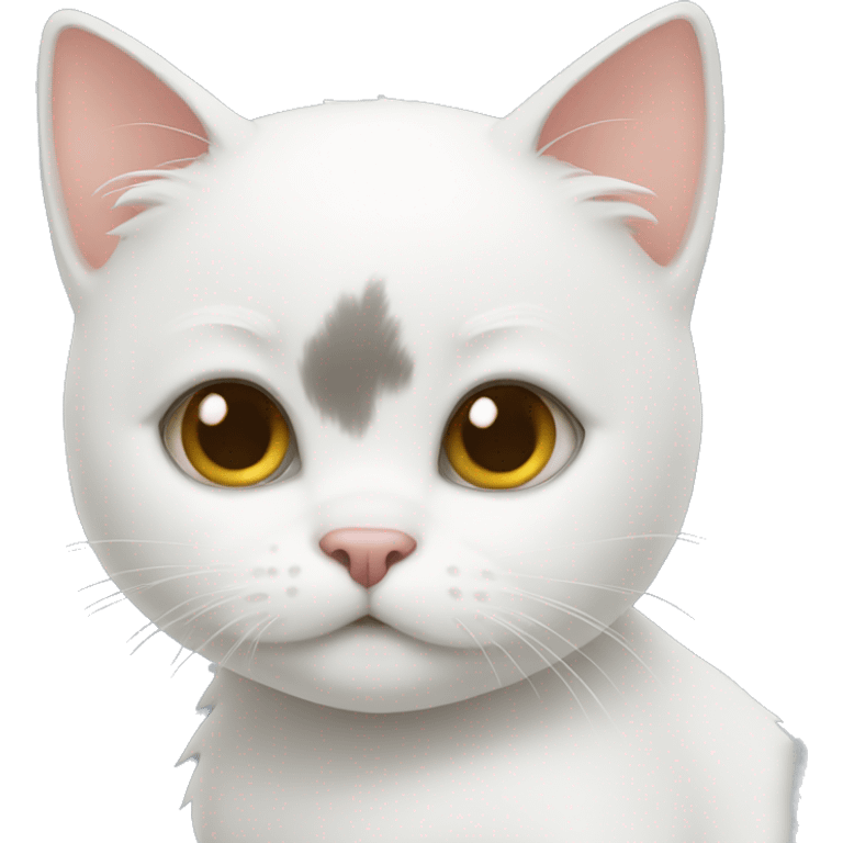 A white little cat emoji