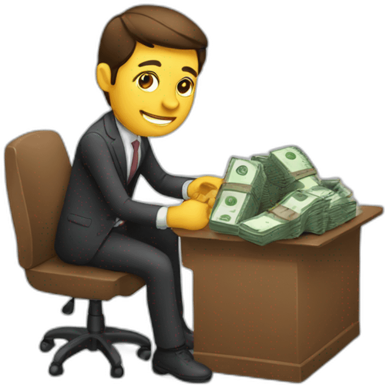 An entrepreneur doing money  emoji