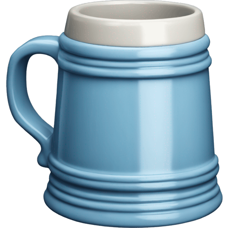 Realistic isolated light blue ceramic oktoberfest beer stein. emoji