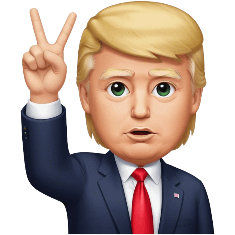 Donald  Trump shows hand  victory hyperrealistic emoji