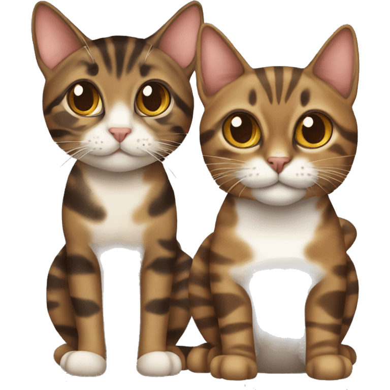 brown tabby cat with tortie cat emoji