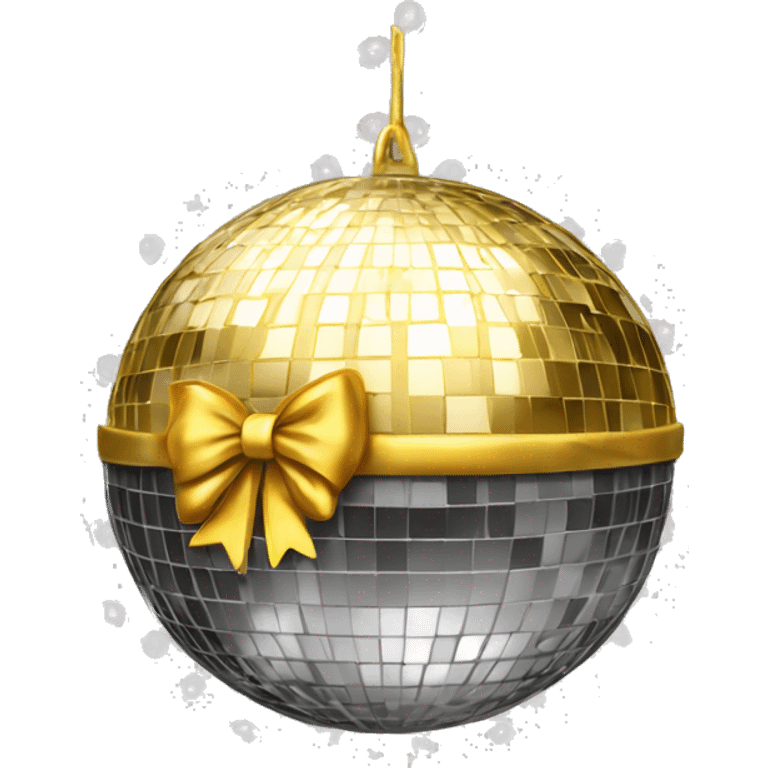 mirrorball with a bow  emoji