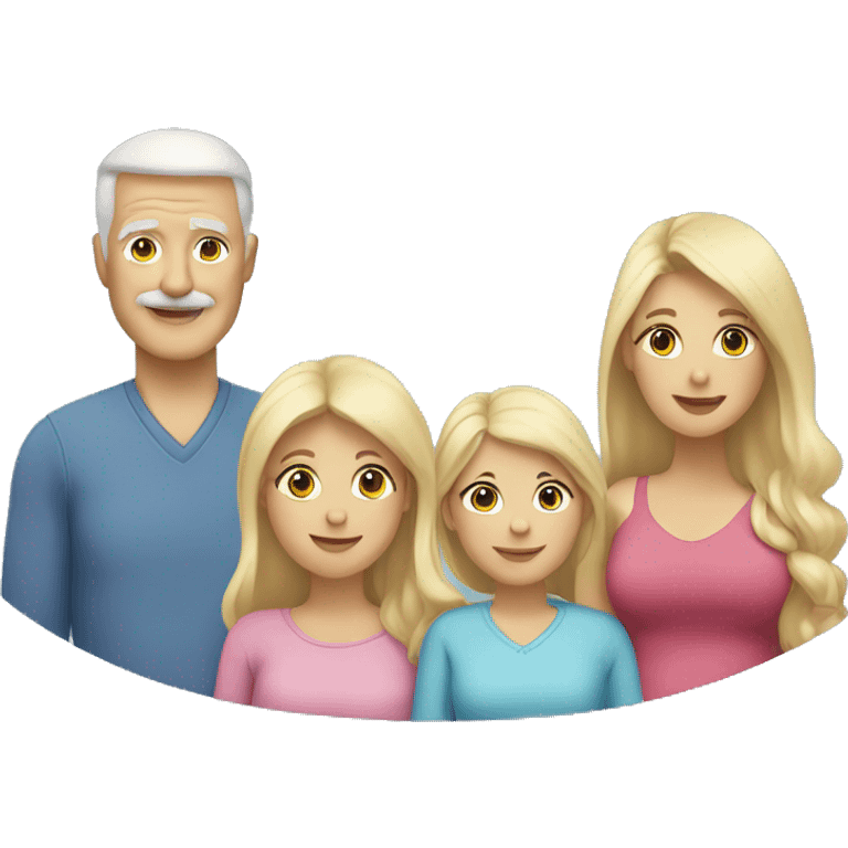 Family;blonde-grandfather, blonde-haired-pregnant-mother, blond-haired-sister emoji