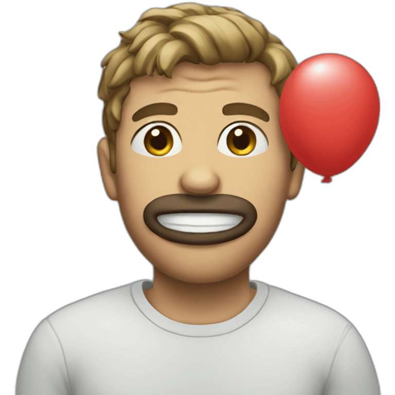 Man with gum balloon emoji