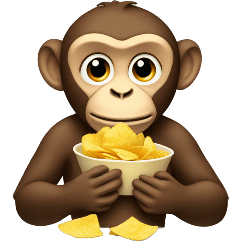 monkey eating chips emoji