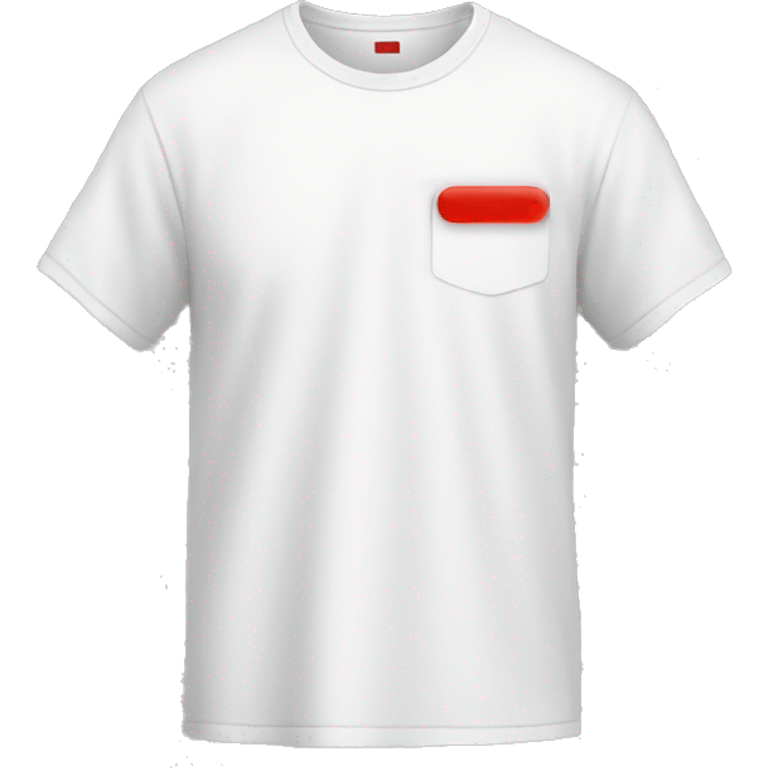 white t-shirt with red trace emoji