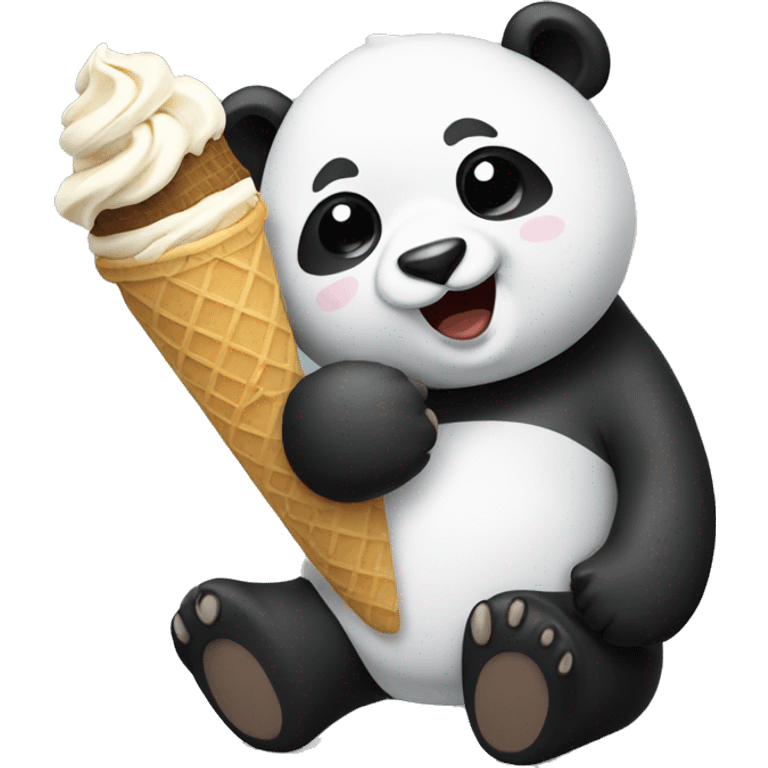 Panda eating ice cream emoji