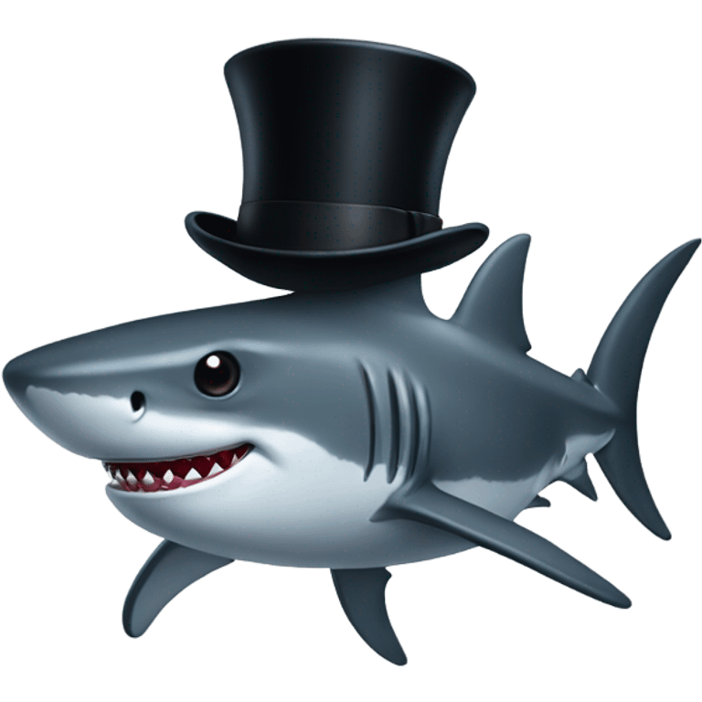 Shark with a top hat emoji