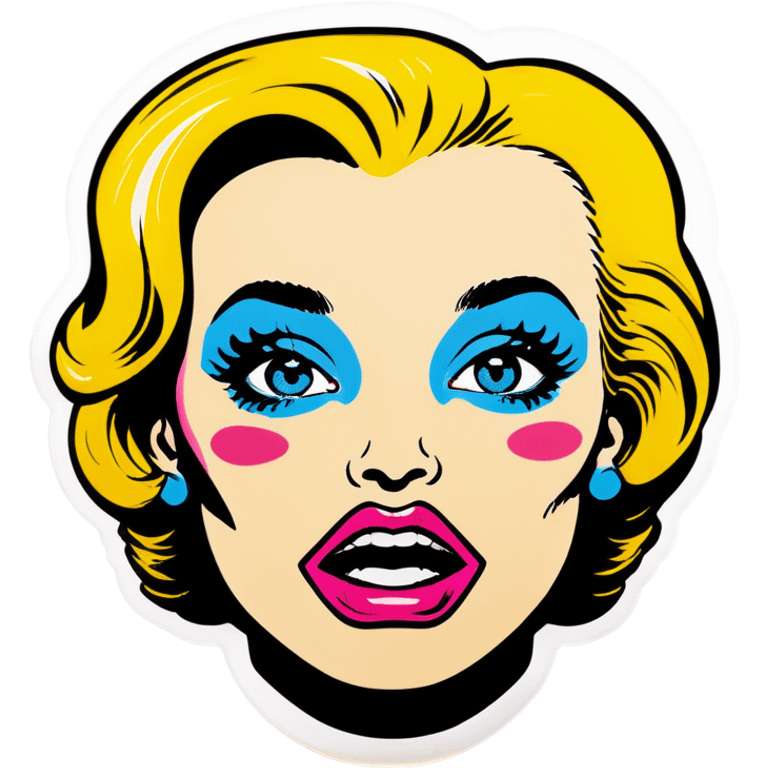 Pop art face  emoji