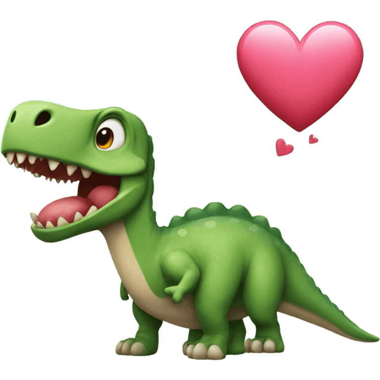 dino with hearts emoji