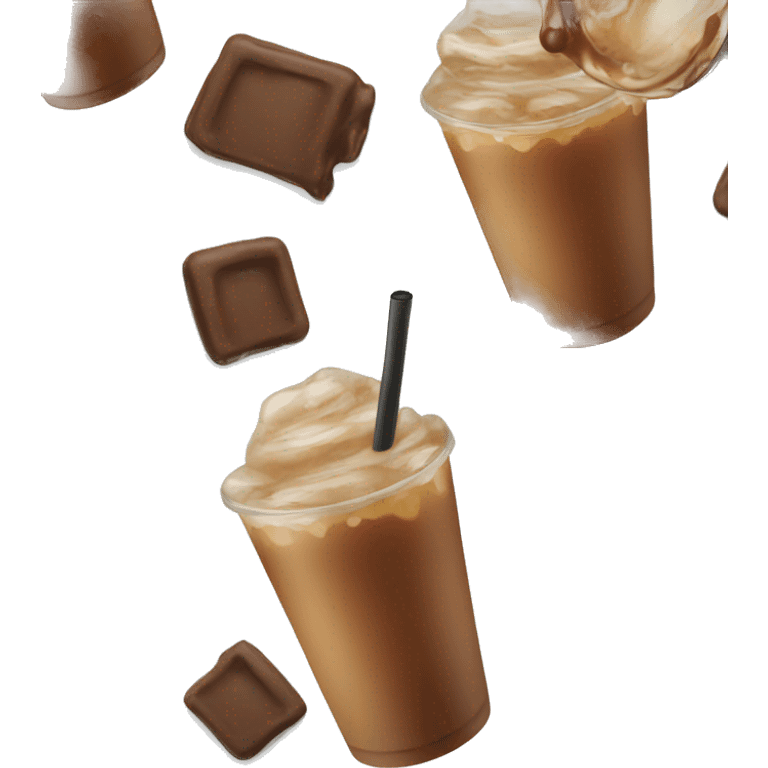 iced coffee with Carmel  emoji