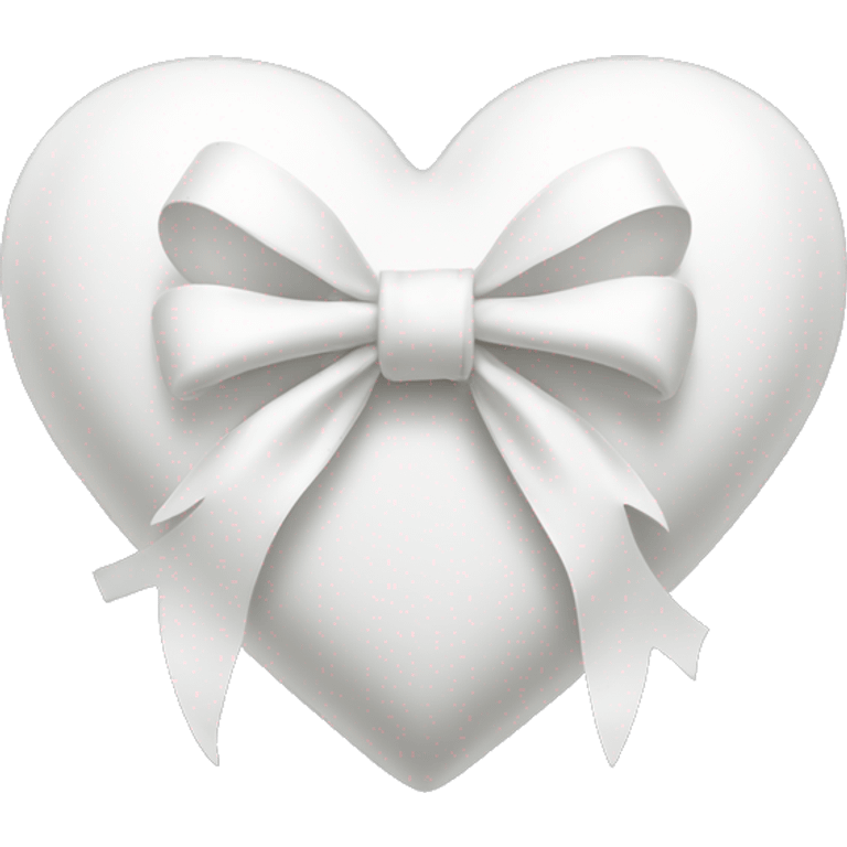 white heart with white bow emoji