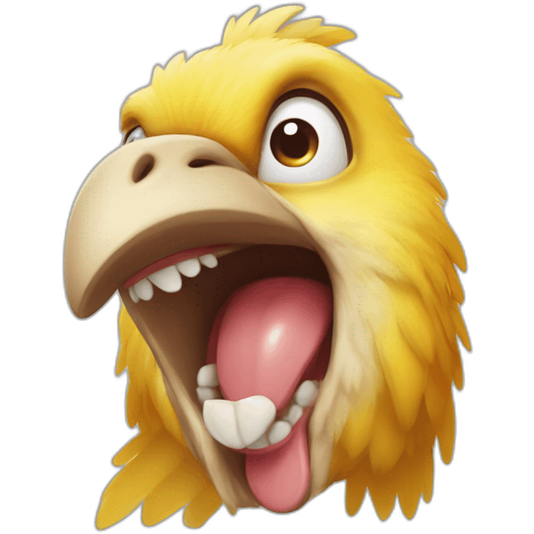 Gallina mostrando los dientes emoji