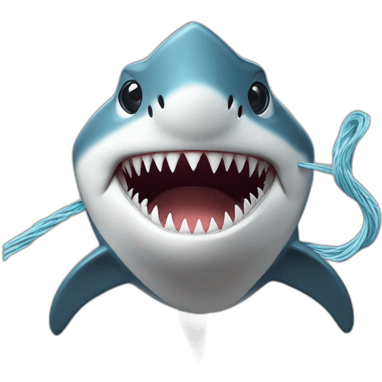 shark biting fiber optic cable emoji