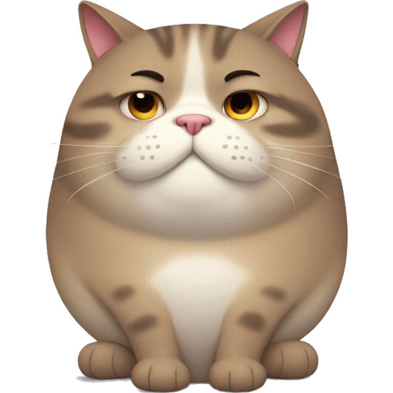 Sad fat cat emoji