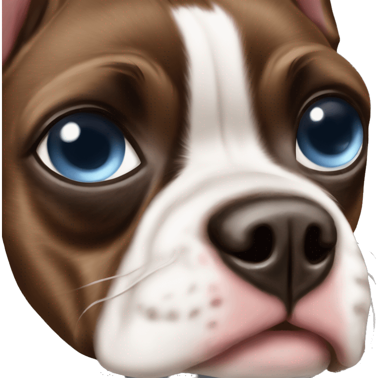 one blue eye one brown eye boston terrier emoji