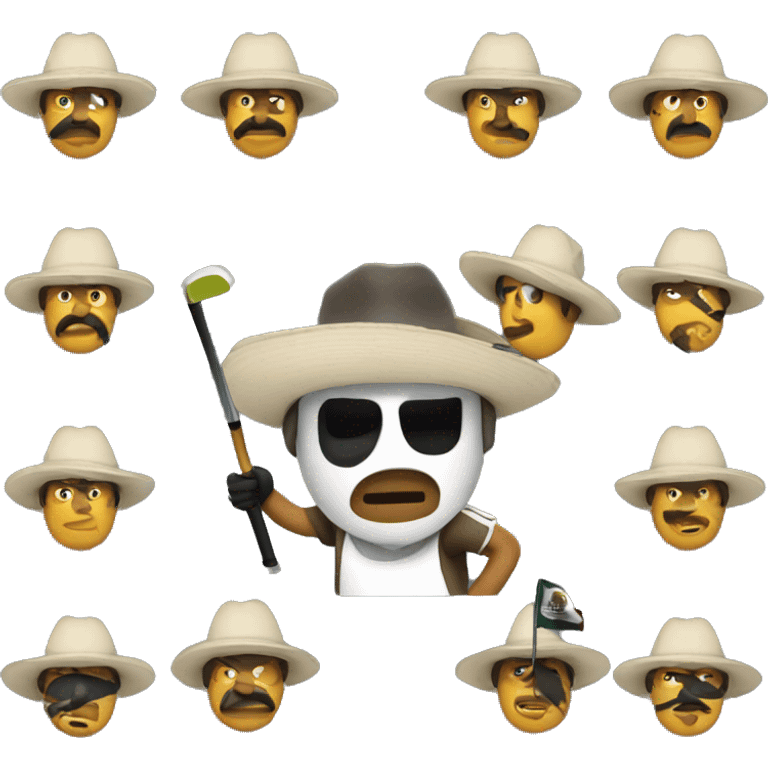 Mexican Bandit playing golf  emoji