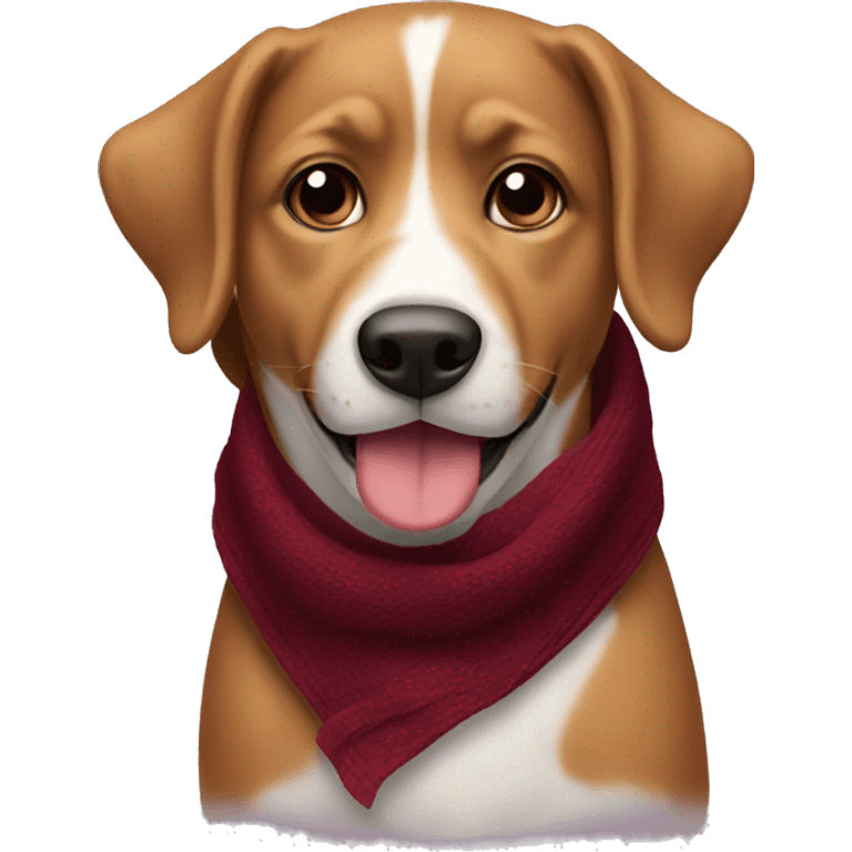 Dog with Burgundy scarf emoji