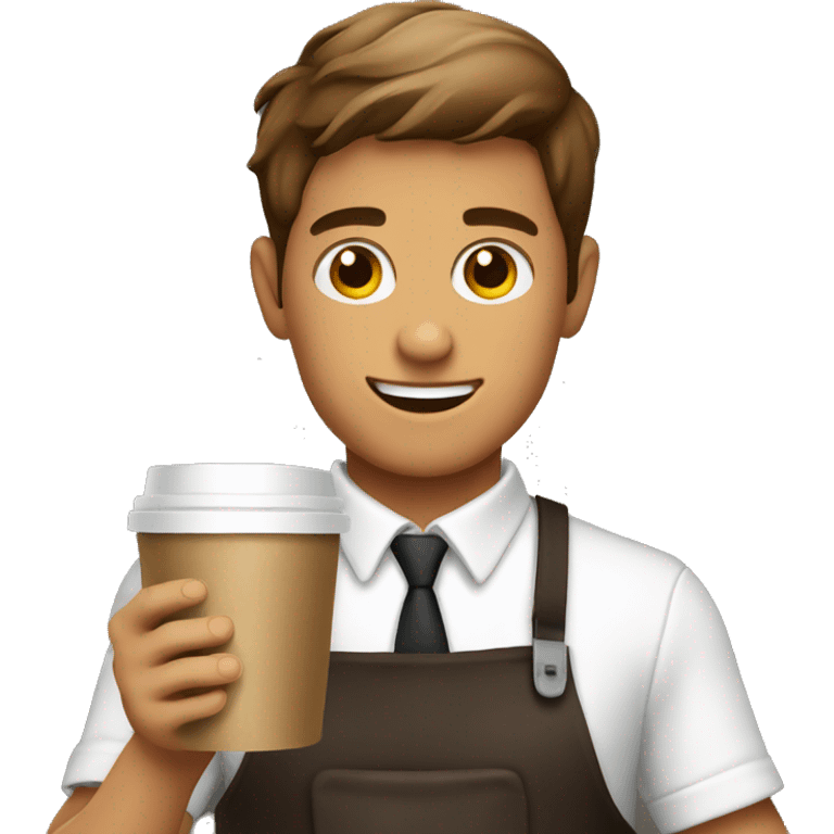 barista boy with coffee emoji