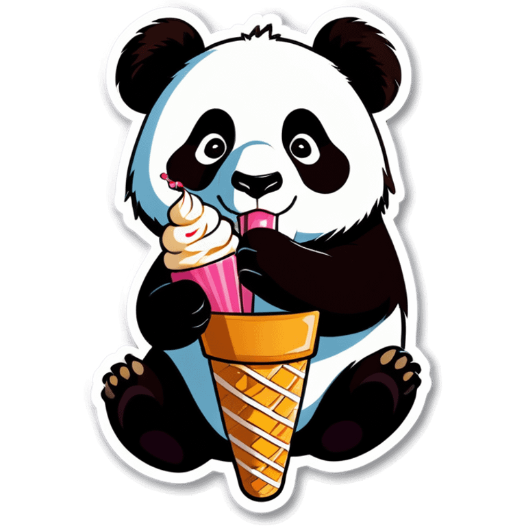 Panda eating ice cream emoji