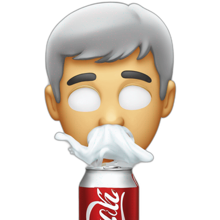 Man sneezing Diet Coke from his nose emoji