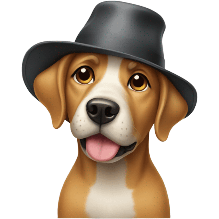 Dog wearing hat emoji