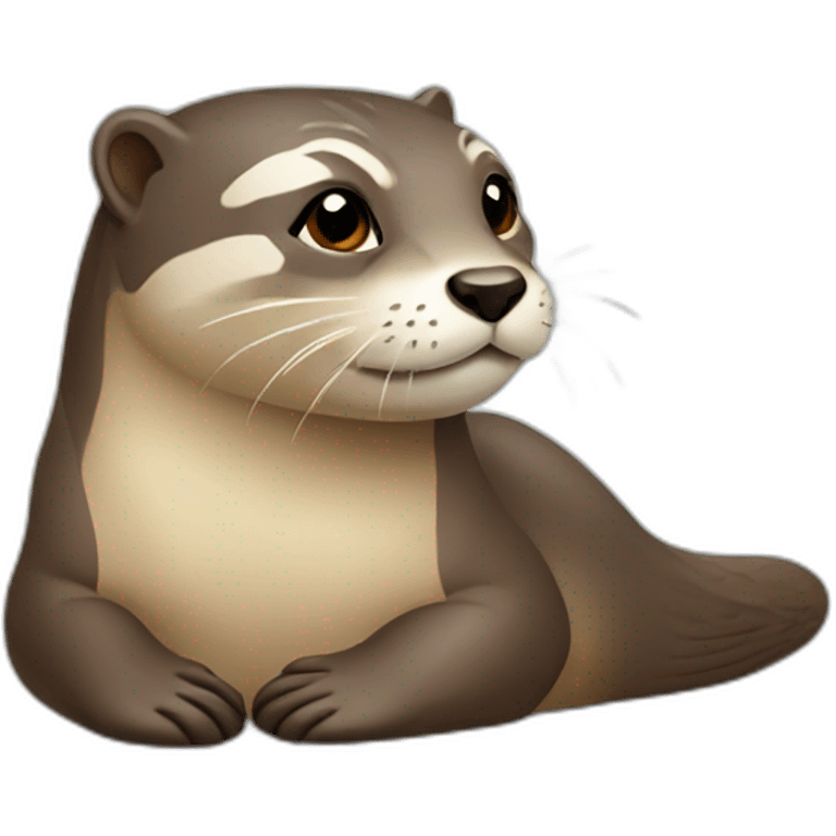 Loutre sur chat emoji