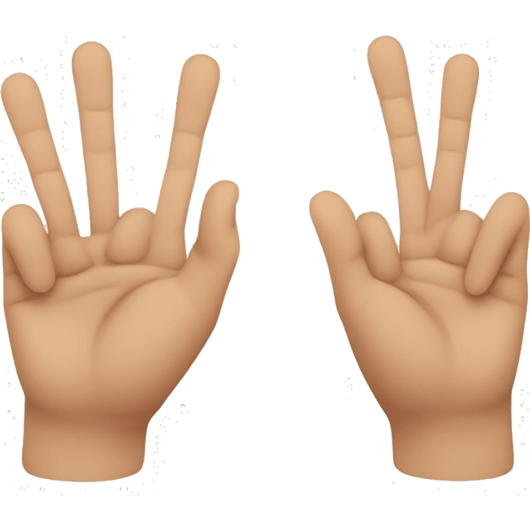 3 fingers together indicator solo and thumb solo emoji