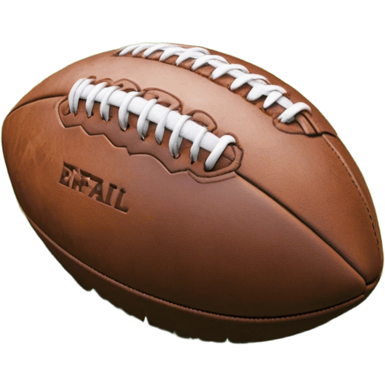 Cinematic Realistic image of an AFL ball resting on a lush, grassy field, showcasing weathered leather textures and intricate markings, bathed in soft, natural lighting that emphasizes its iconic role in the game emoji