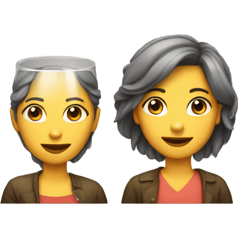 2 females with 1 glass emoji