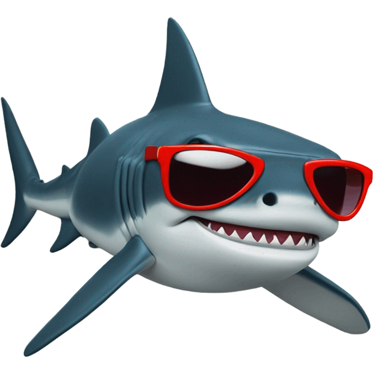 Hammerhead Shark wearing a Santa suit and black sunglasses  emoji