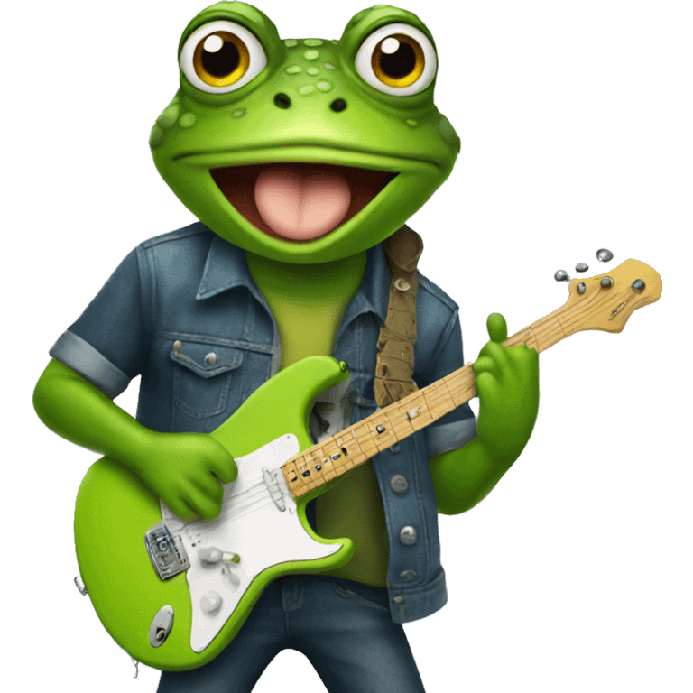 frog rock star emoji