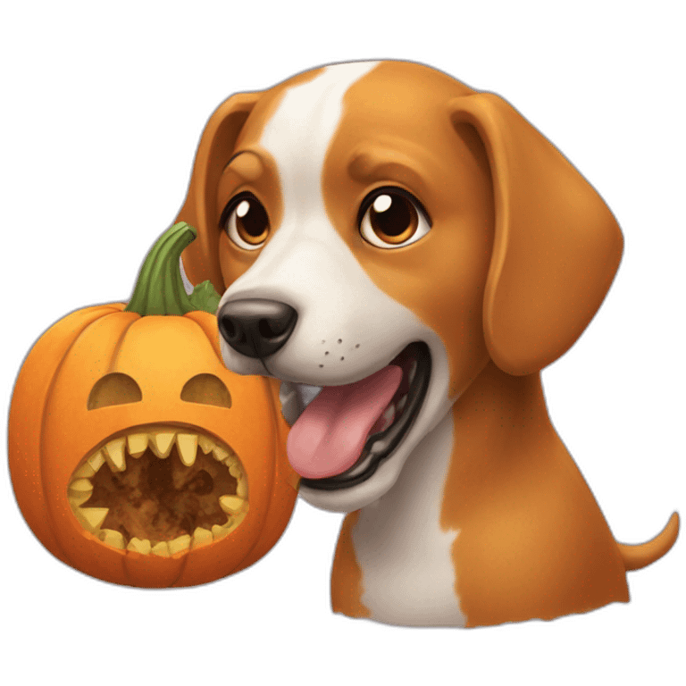 Dog-eat-pumpkin emoji