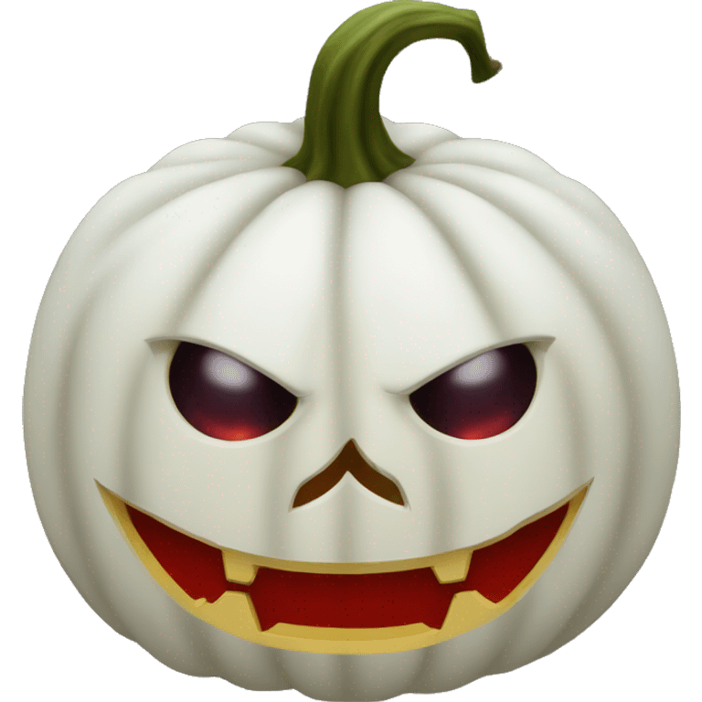 White Halloween pumpkin evil and red eyes emoji