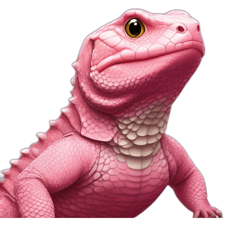 fat pink tegu lizard emoji