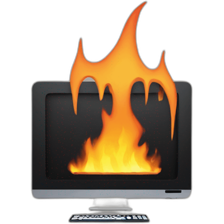 Burning computer emoji