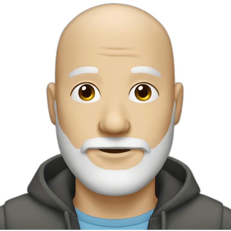 white bald male with beard emoji