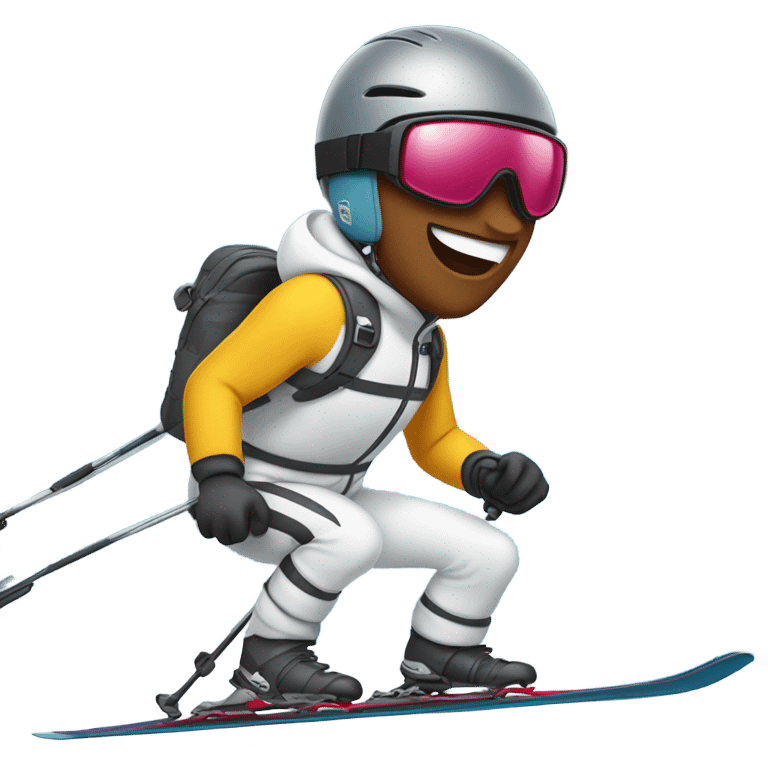 American person skiing on slopes emoji