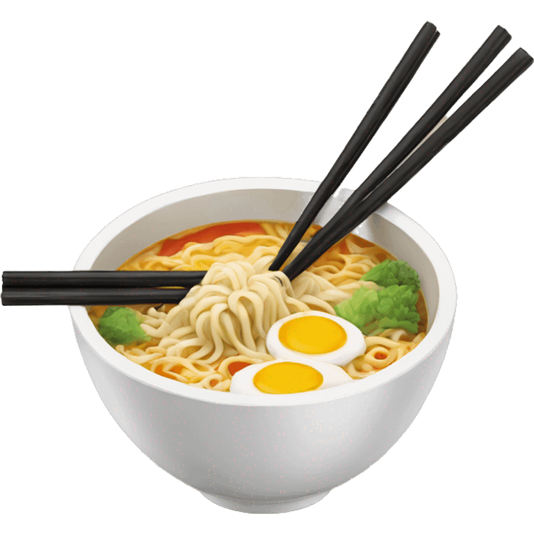 a ramen bowl with paint brush chopsticks emoji