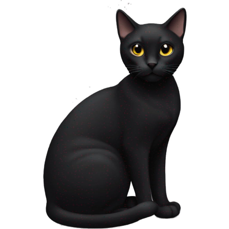 black cat minimalism without body emoji